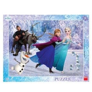 PUZZLE WD Frozen: Na bruslích 40D deskové
