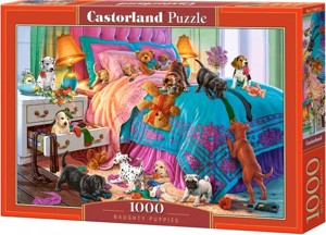 Puzzle Castorland 1000 dílků - Zlobivá štěňata na 