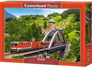 Puzzle CASTORLAND 500 - Vlak na mostě