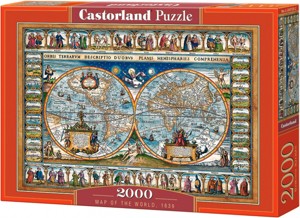 Puzzle 2000 - CASTORLAND Mapa světa, 1639