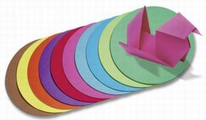Origami barevný papír, pr.12cm, 100ks