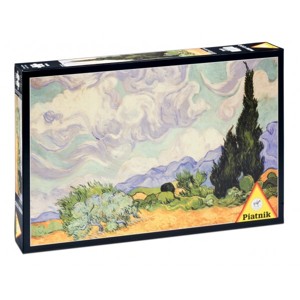 Puzzle - V. van Gogh - Pšeničné pole s cypřiši