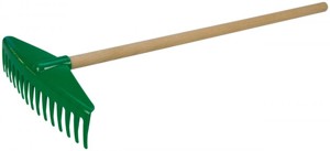 LENA - Hrábě 60 cm s dřevěnou rukojetí v síťce