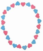Dětský náhrdelník s růžovými a modrými srdíčky
