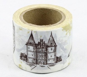 Dekorační lepicí páska - WASH pásky 1ks hrad, rytí