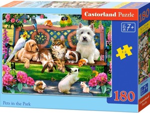 Puzzle Castorland 180 dílků - Mazlíčci v parku