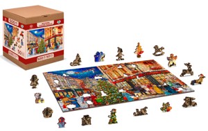Dřevěné puzzle - Vánoční ulice XL 1010 dílků